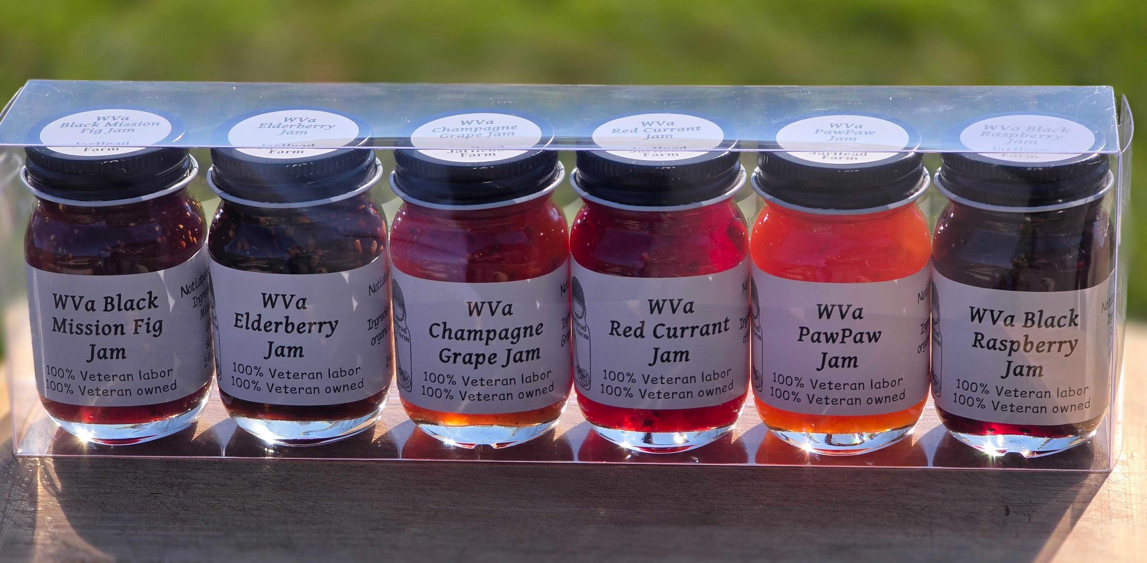 Variety of JarHead Farms jams