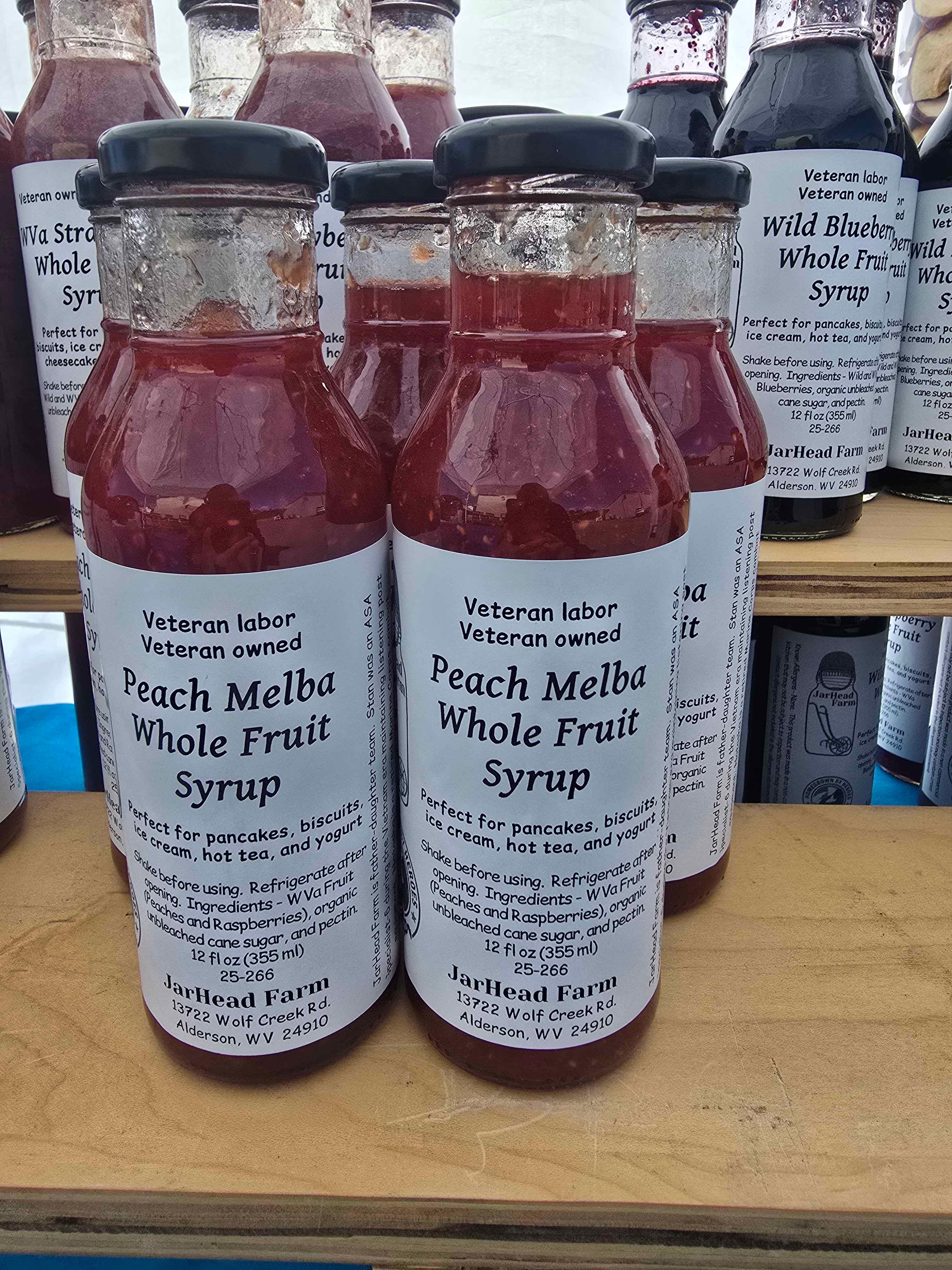 Peach Melba whole fruit syrup